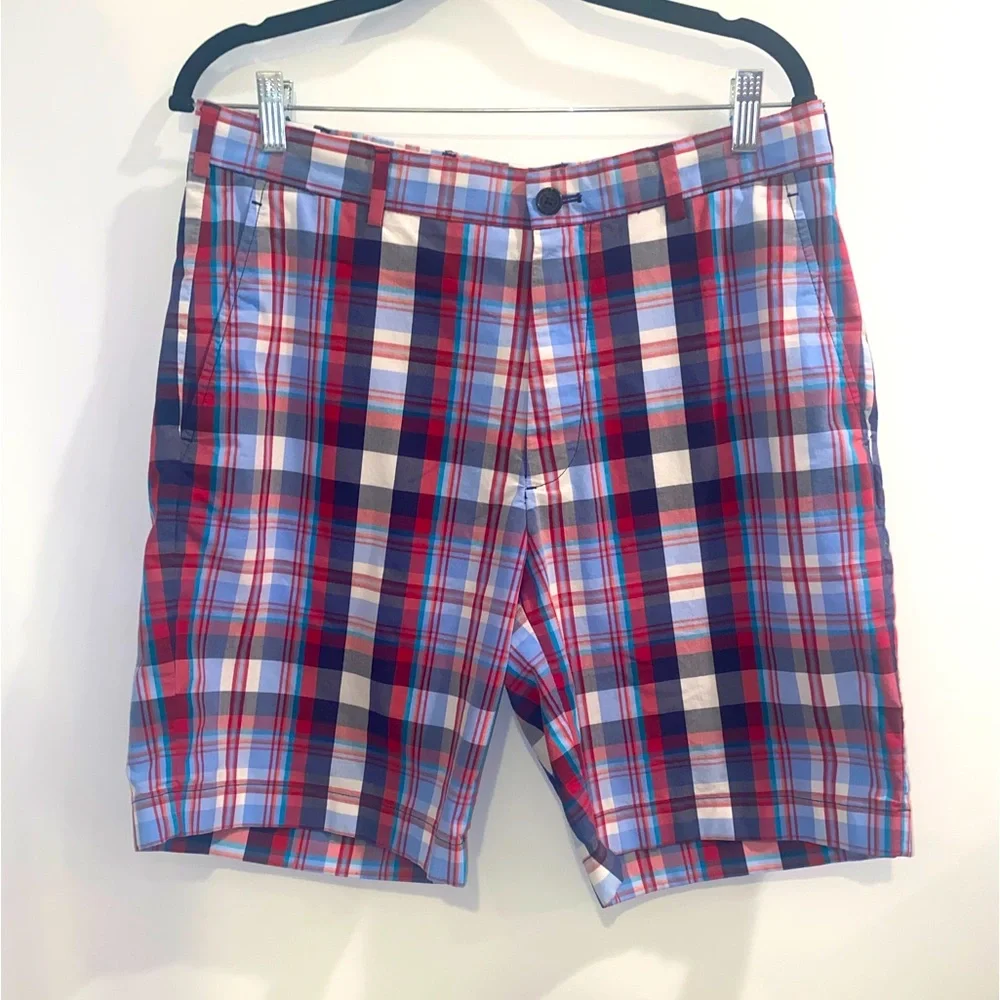 Brooks Brothers Men’s Red Blue Plaid Shorts | W34 | 9” Inseam - Picture 2 of 13